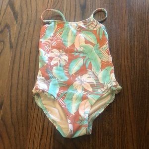 Hawaiian tropical print girls swimsuit
